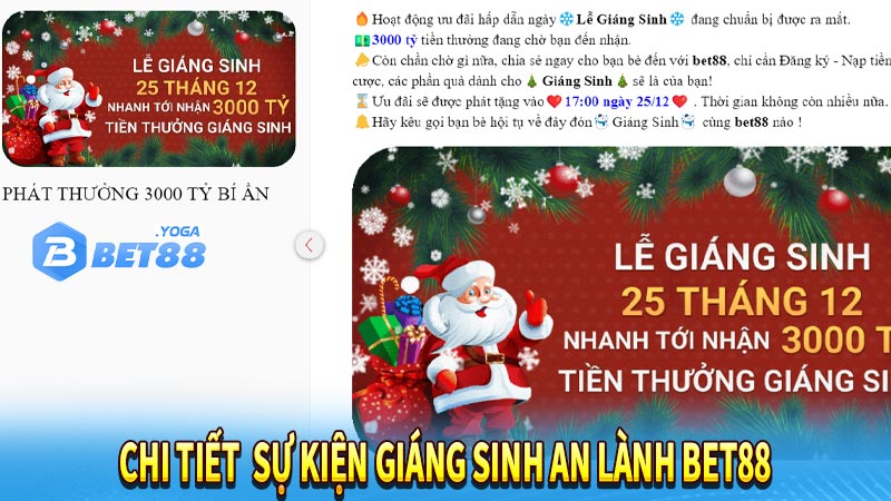 Chi tiết sự kiện giáng sinh an lành bet88